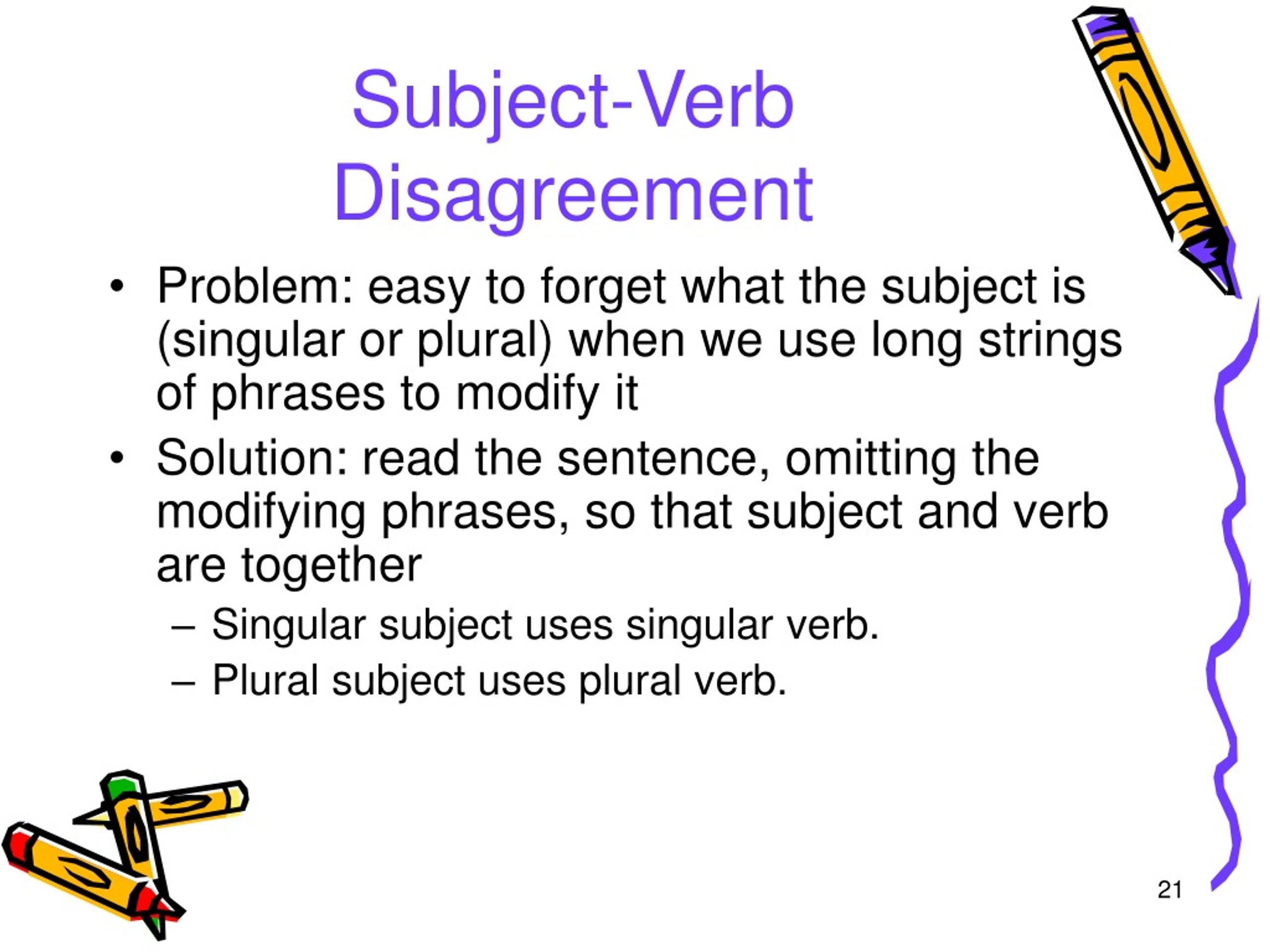 What Is A Subject Verb Disagreement