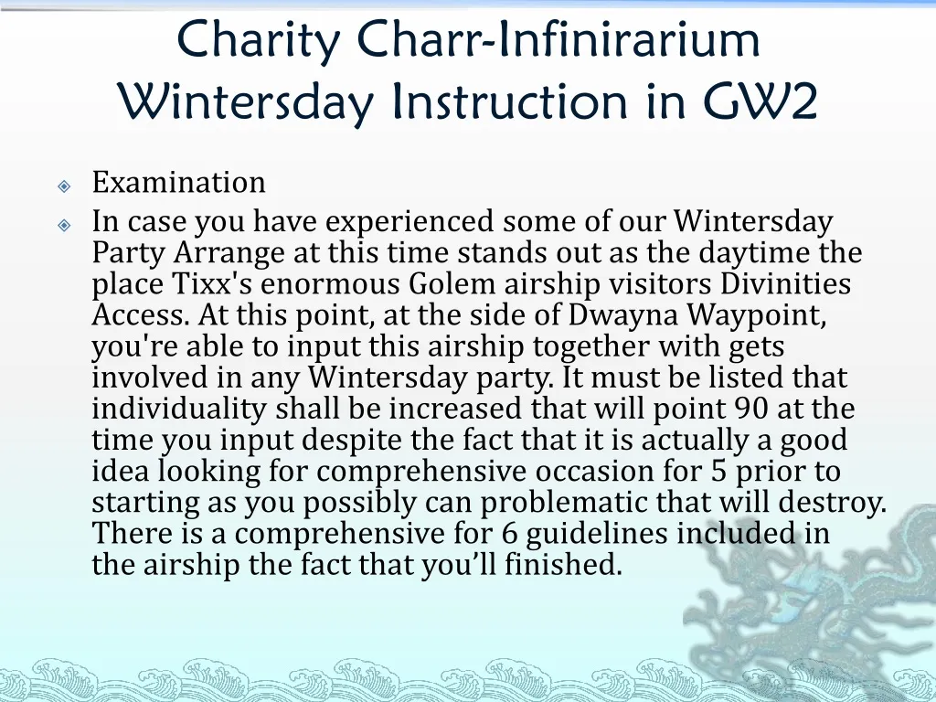 charity charr infinirarium wintersday instruction in gw2 n.