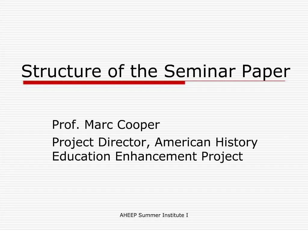 format for seminar paper presentation