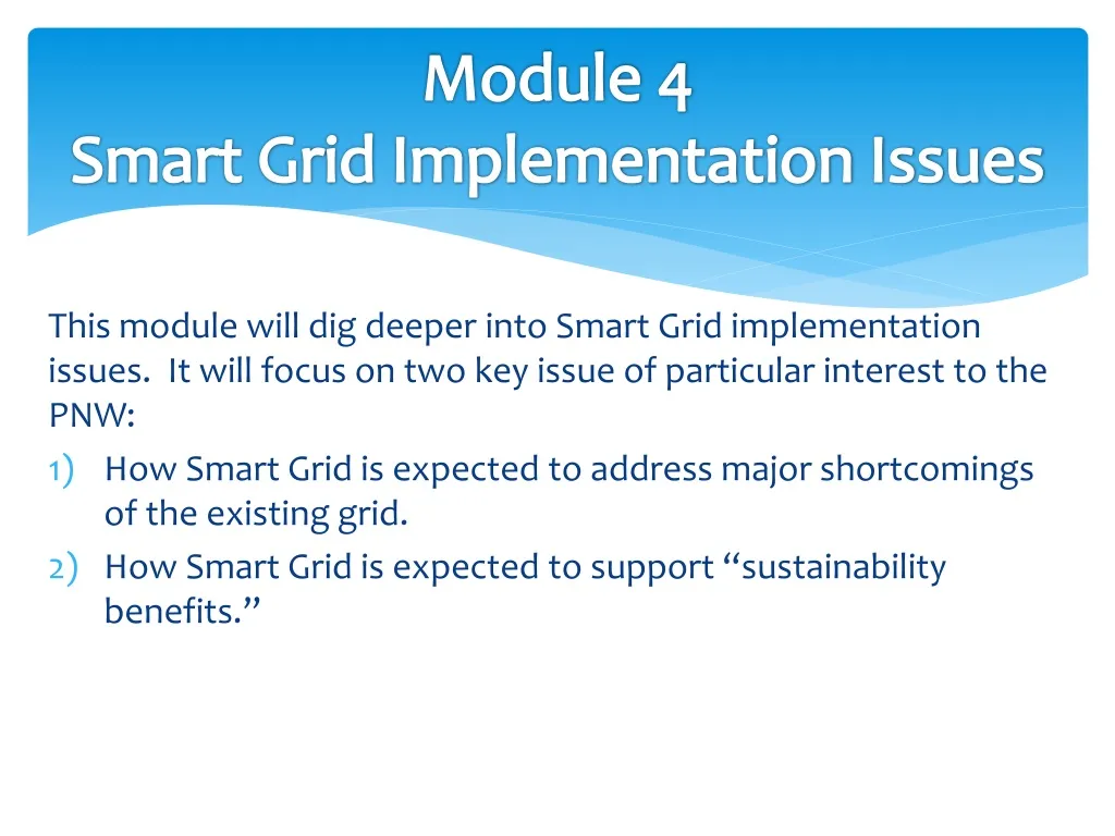 PPT - Module 4 Smart Grid Implementation Issues PowerPoint Presentation ...