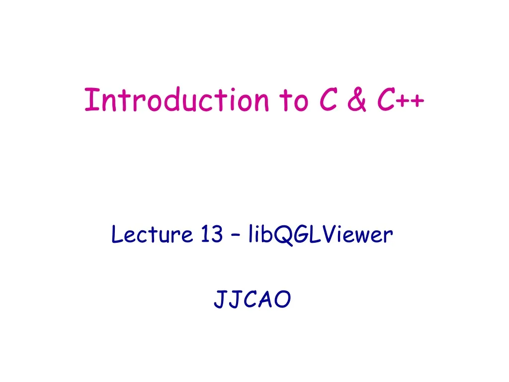 introduction to c presentation