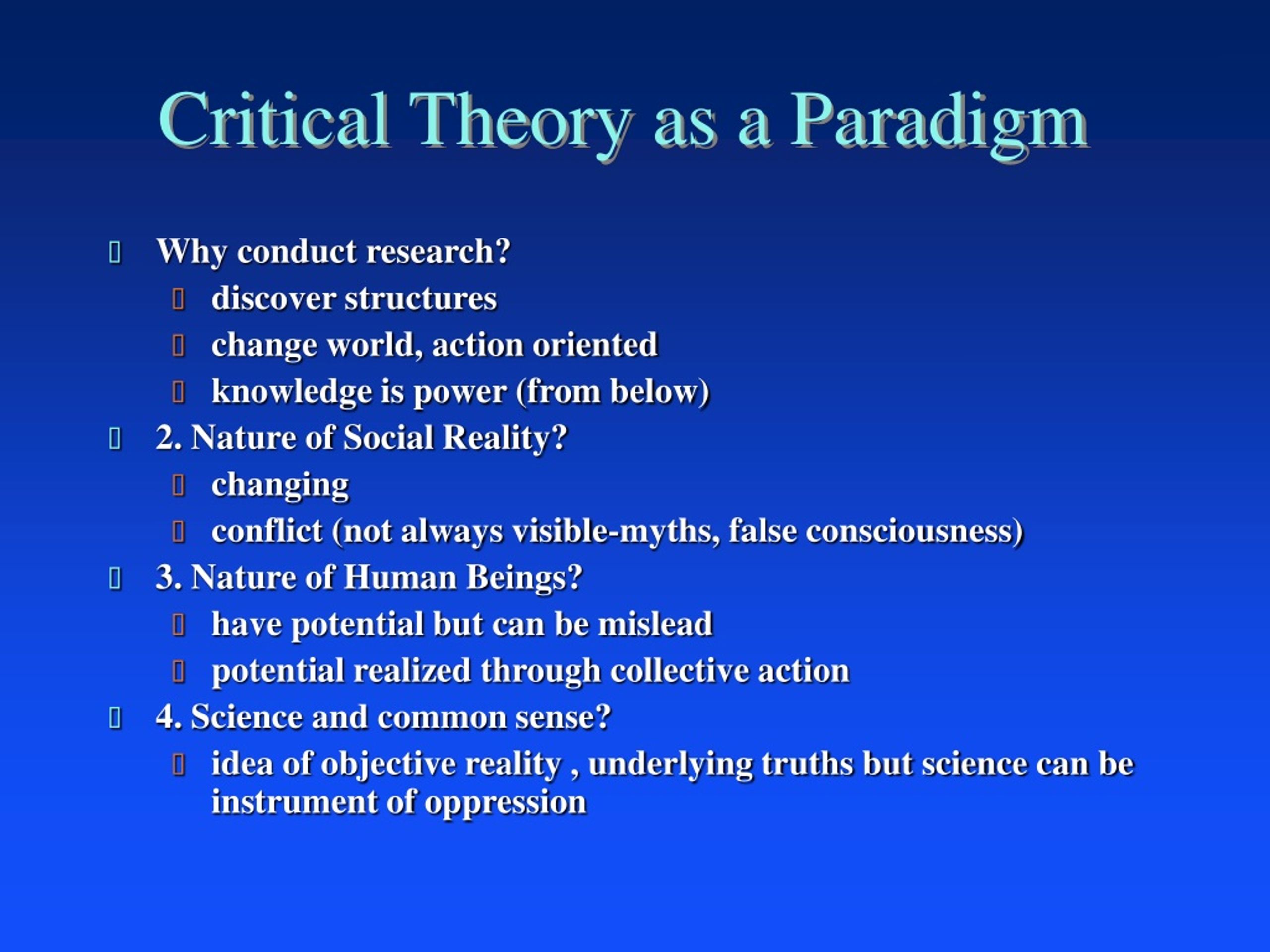 what is critical theory research paradigm