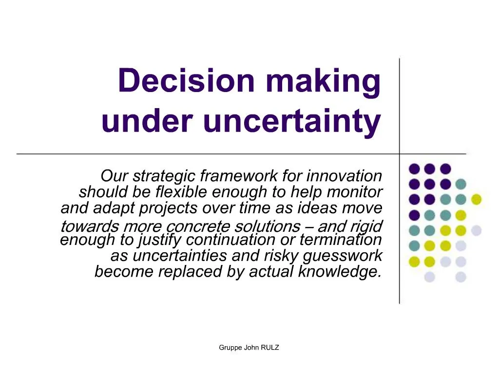 PPT - Decision Making Under Uncertainty PowerPoint Presentation, Free ...