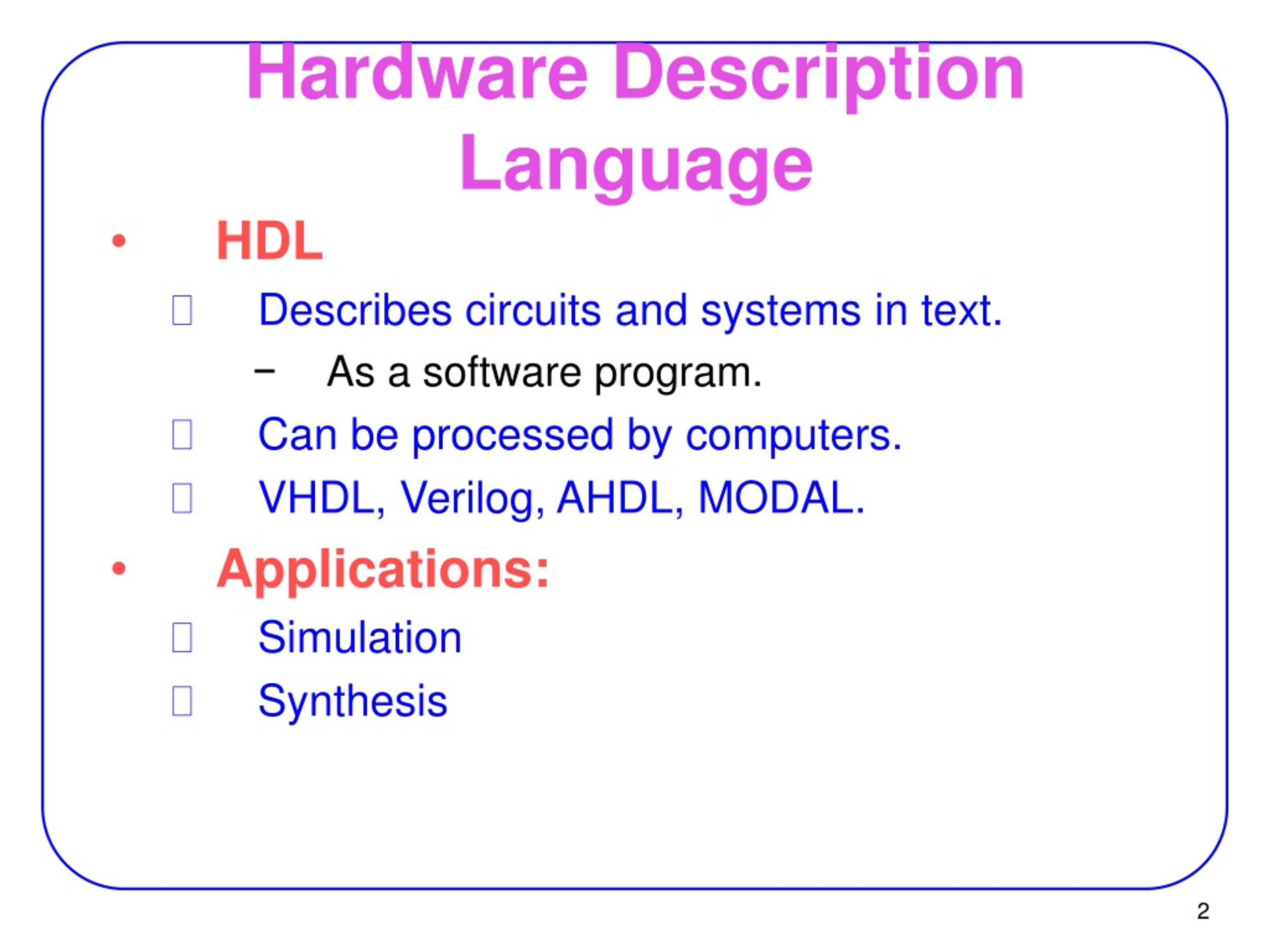 PPT Hardware Description Language PowerPoint Presentation Free Download ID 1052847