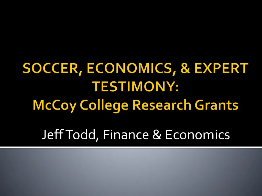 jeff todd finance economics n.