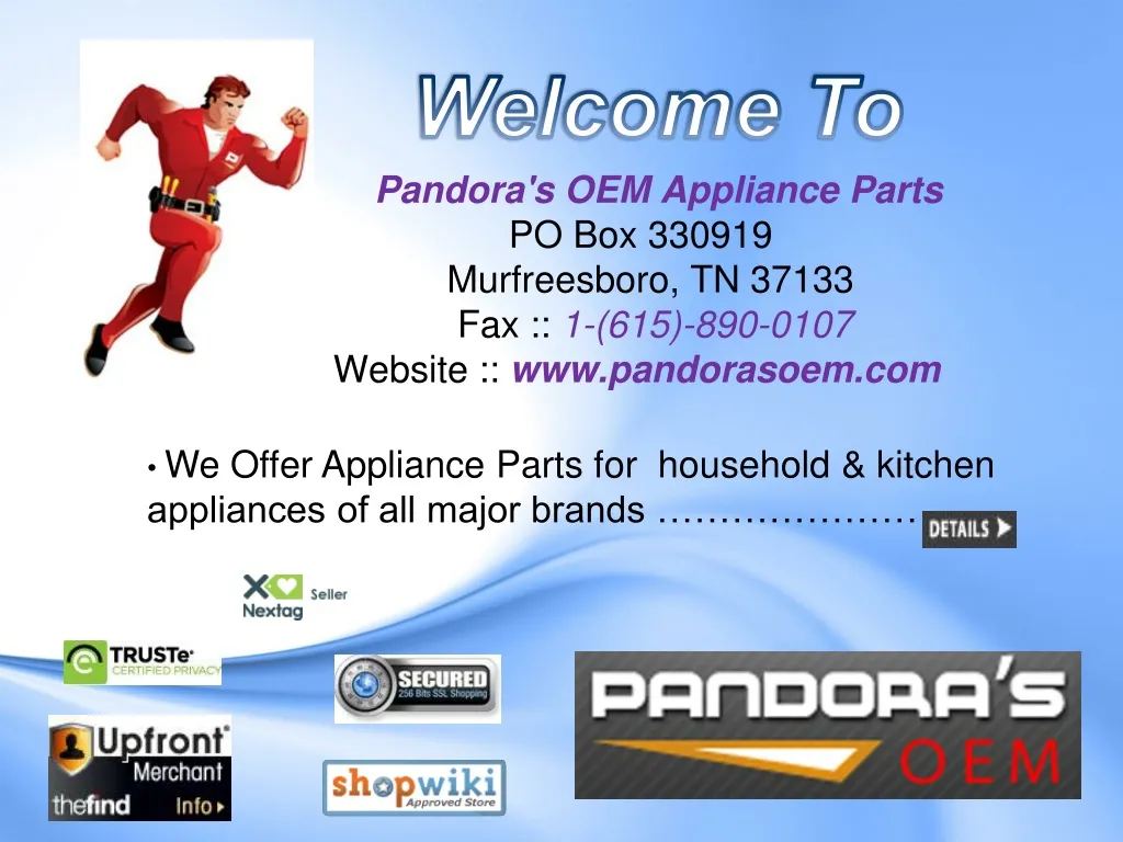 pandora s oem appliance parts po box 330919 n.