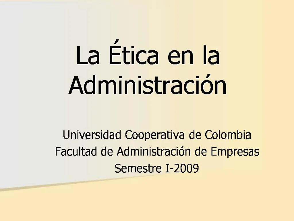 PPT - La Tica En La Administraci N PowerPoint Presentation, Free ...