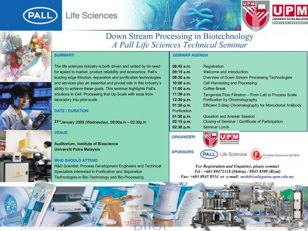 PPT - Down Stream Processing in Biotechnology A Pall Life Sciences ...