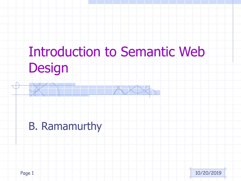 introduction to semantic web design n.