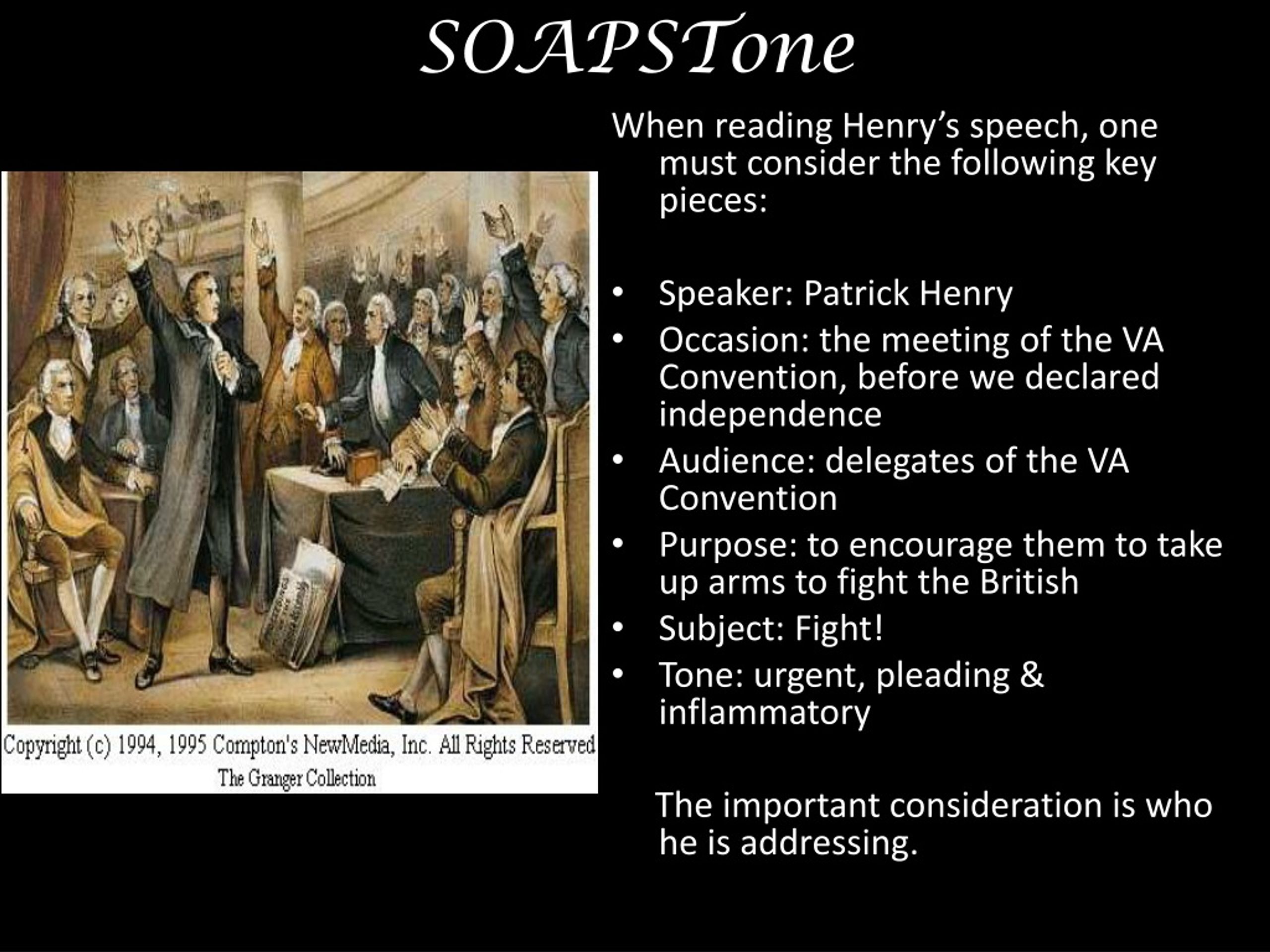 purpose of speech to the virginia convention