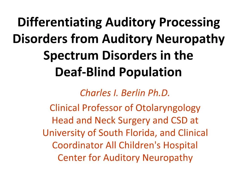 auditory neuropathy spectrum disorder recommendaions