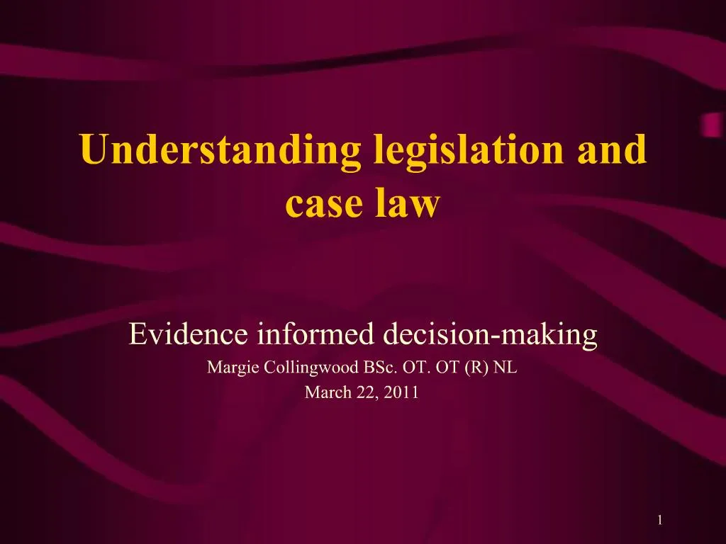 PPT Understanding legislation and case law PowerPoint Presentation