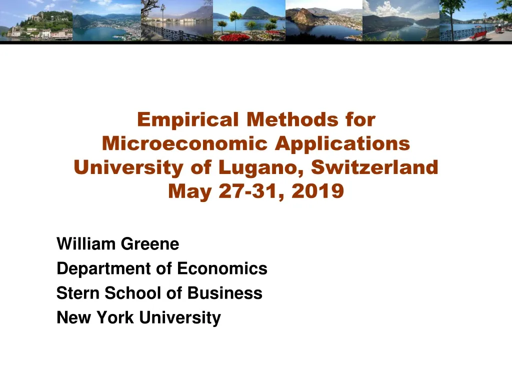 empirical methods for microeconomic applications university of lugano switzerland may 27 31 2019 n.