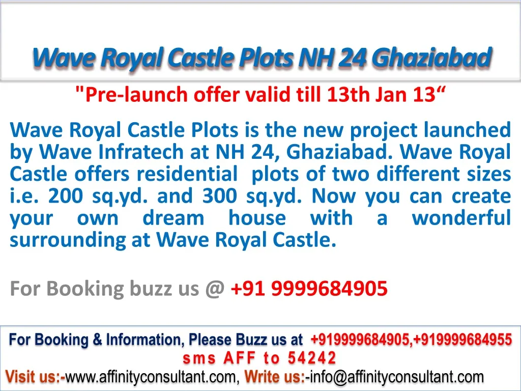 wave royal castle plots nh 24 ghaziabad n.