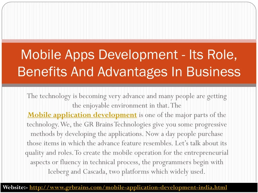 mobile apps development its role benefits and advantages in business n.