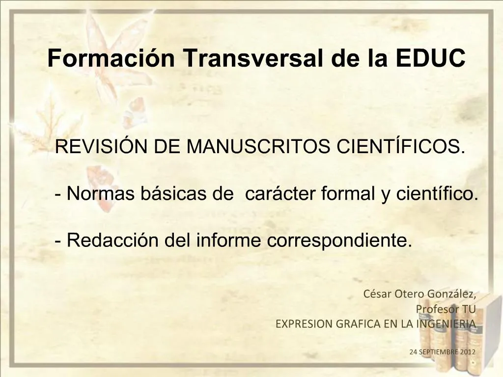 PPT - REVISI N DE MANUSCRITOS CIENT FICOS. - Normas B Sicas De Car Cter ...