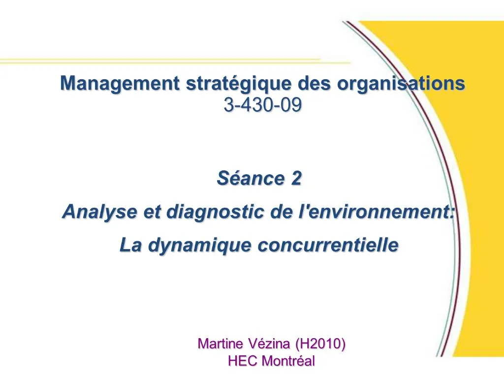 PPT - Management Strat Gique Des Organisations 3-430-09 PowerPoint ...