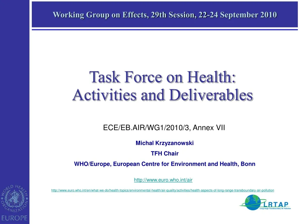 PPT Working Group On Effects 29th Session 22 24 September 2010 