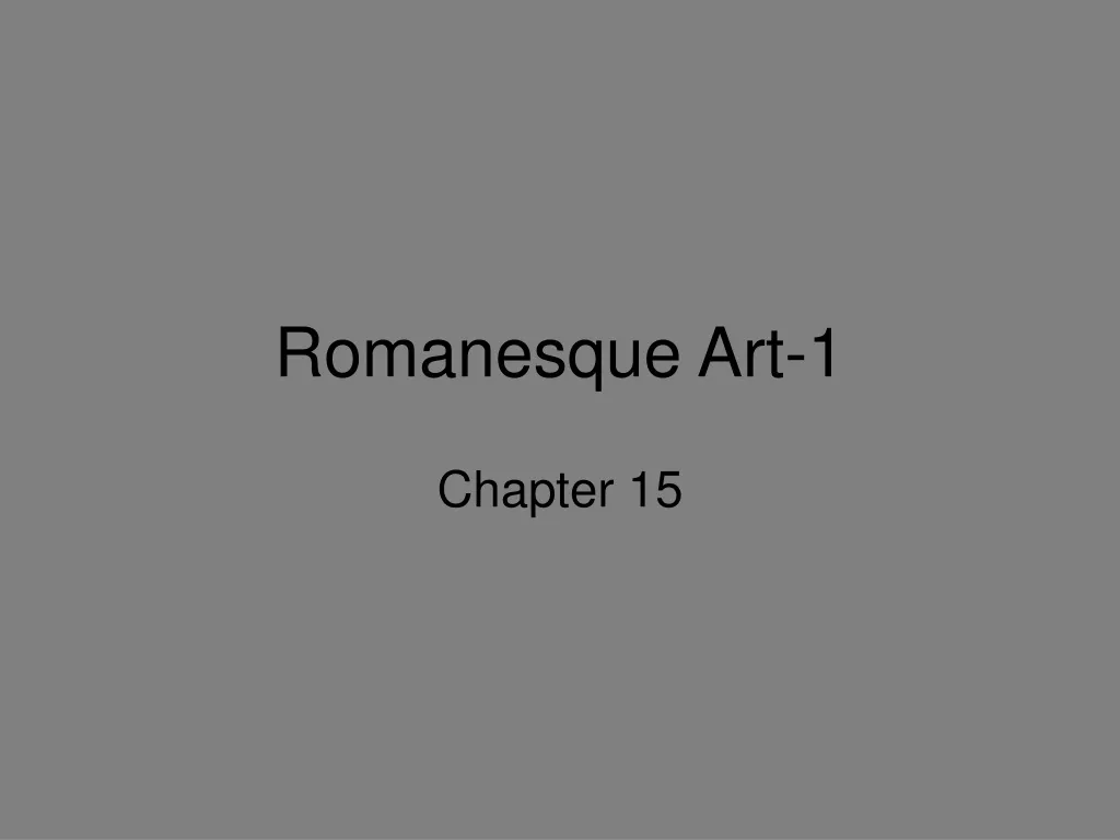 romanesque art 1 n.