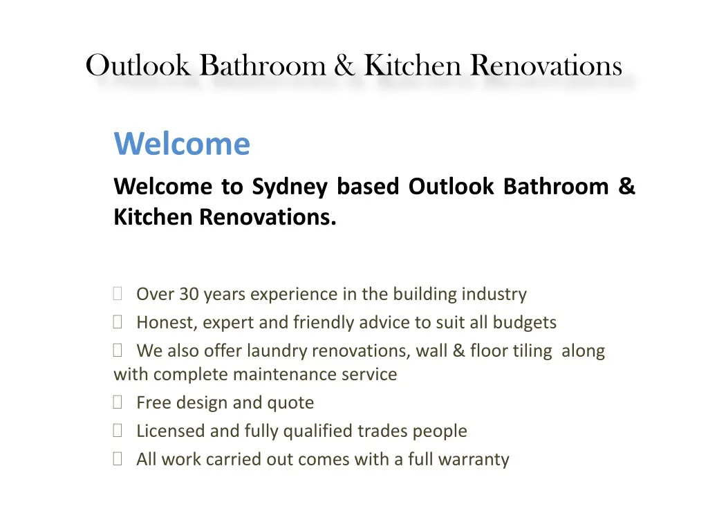 outlook bathroom kitchen renovations n.