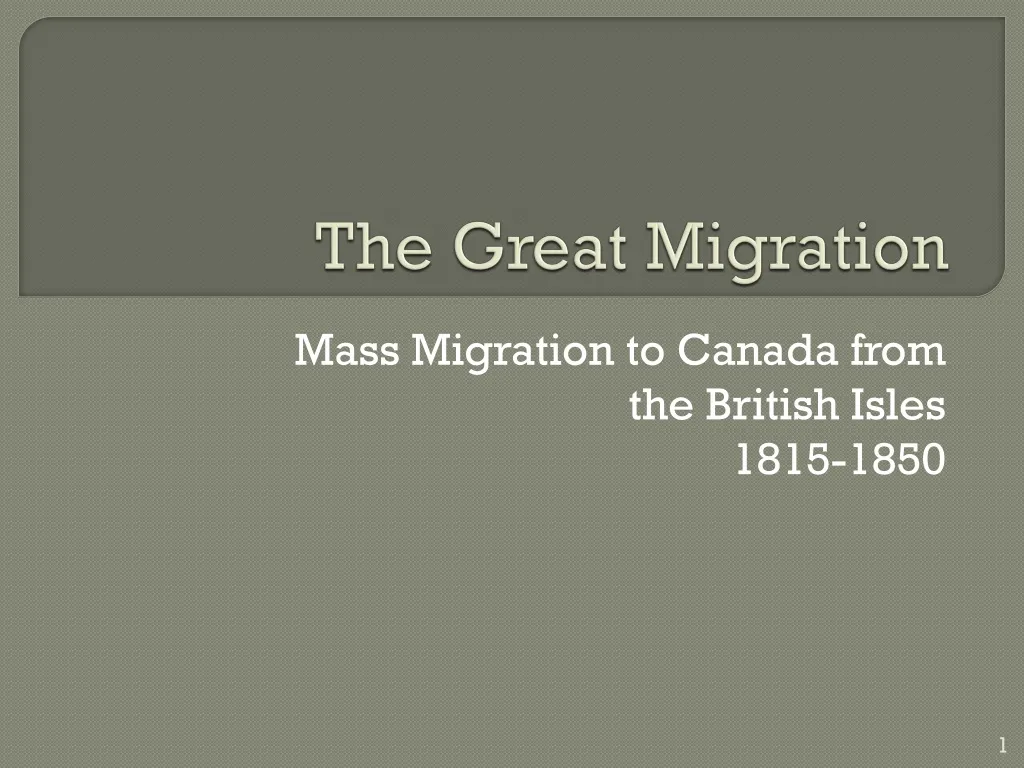 the great migration n.