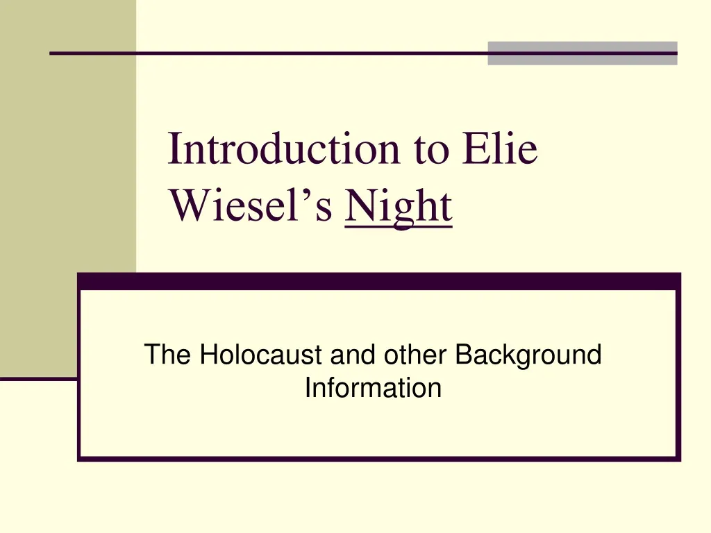 introduction to elie wiesel s night n.