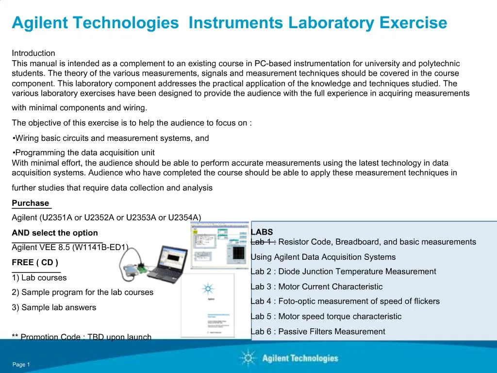 PPT - Agilent Technologies Instruments Laboratory Exercise PowerPoint ...