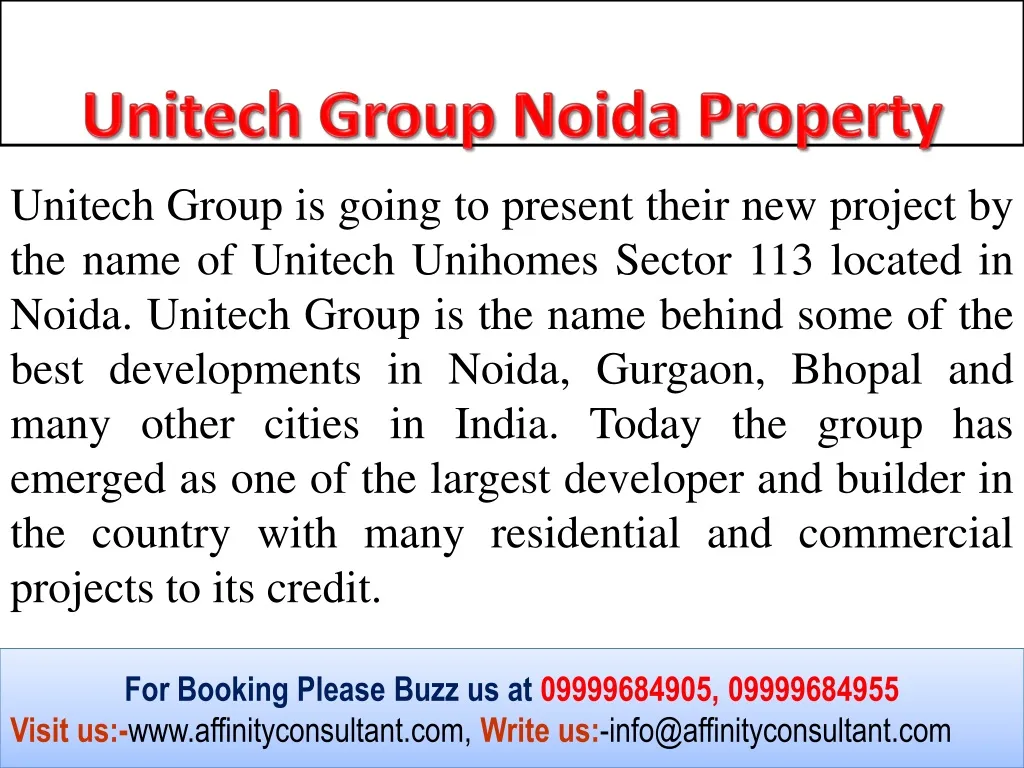 unitech group noida property n.