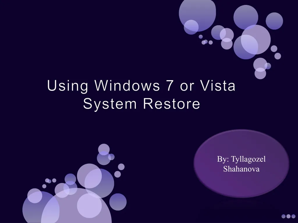 using windows 7 or vista system restore n.