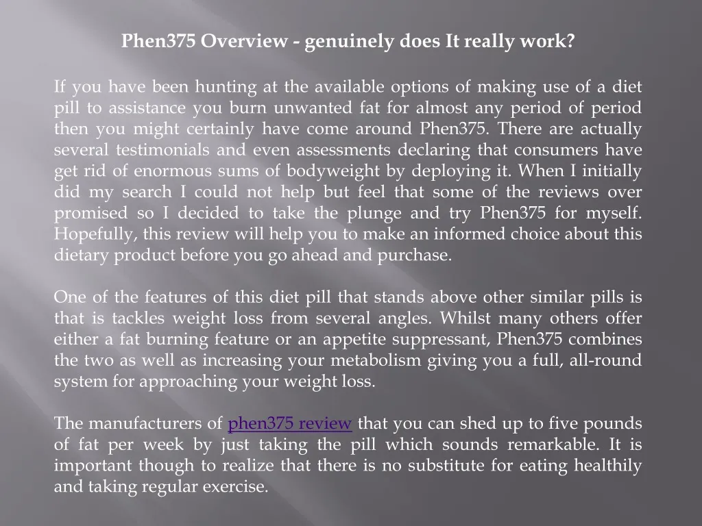 phen375 overview genuinely does it really work n.