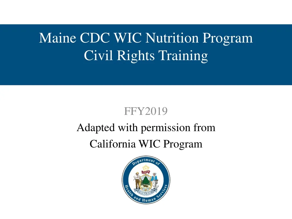 maine cdc wic nutrition program civil rights training n.