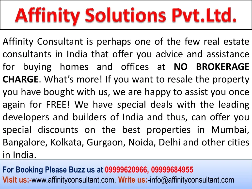 affinity solutions pvt ltd n.