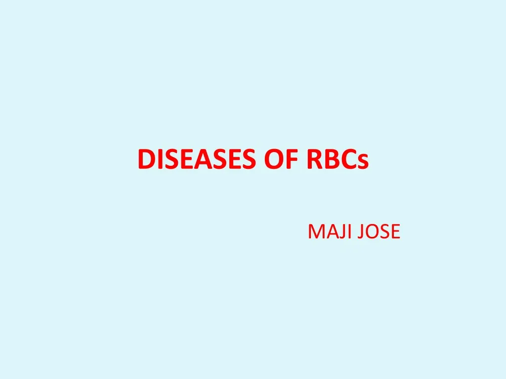 diseases of rbcs n.