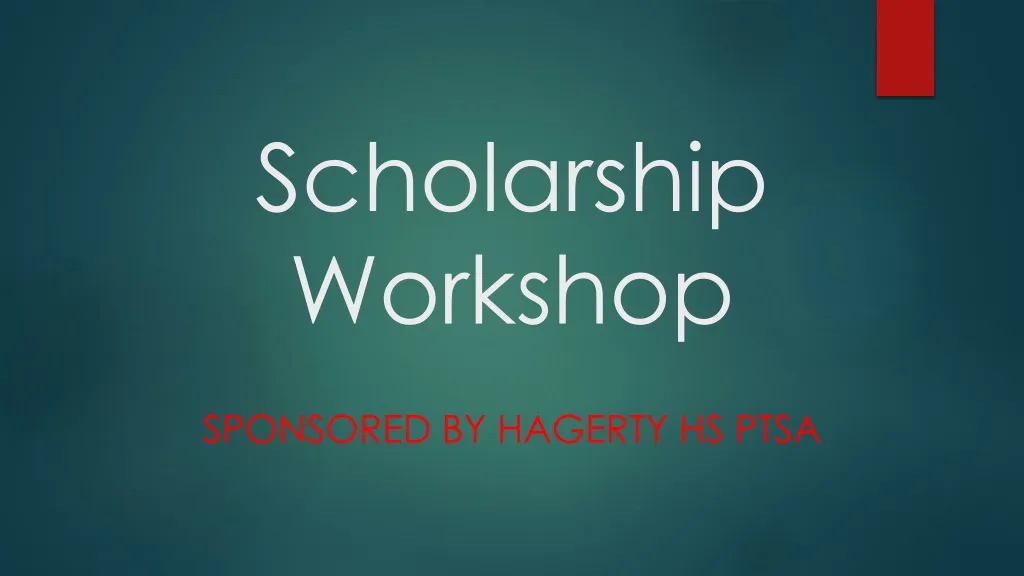 scholarship workshop n.