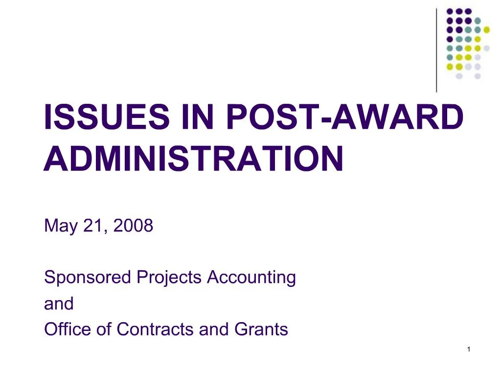 Post award administration jobs