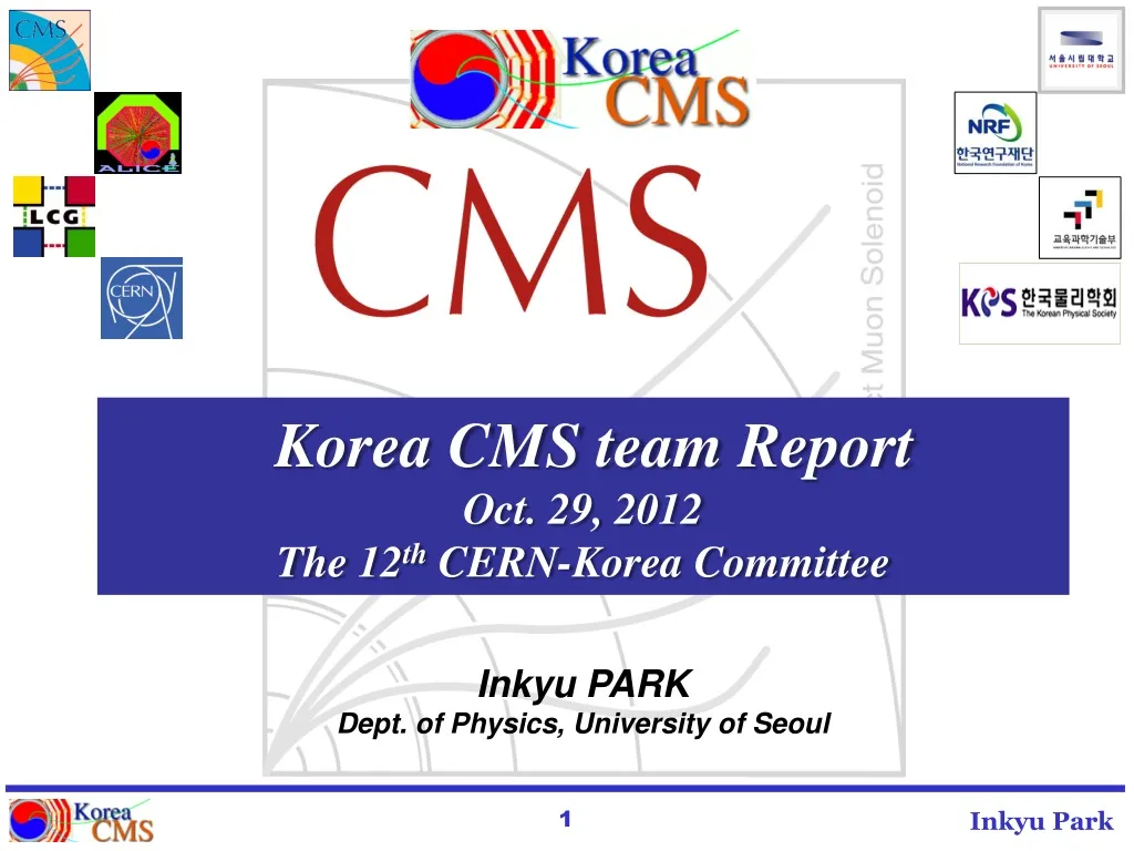 korea cms team report oct 29 2012 the 12 th cern korea committee n.