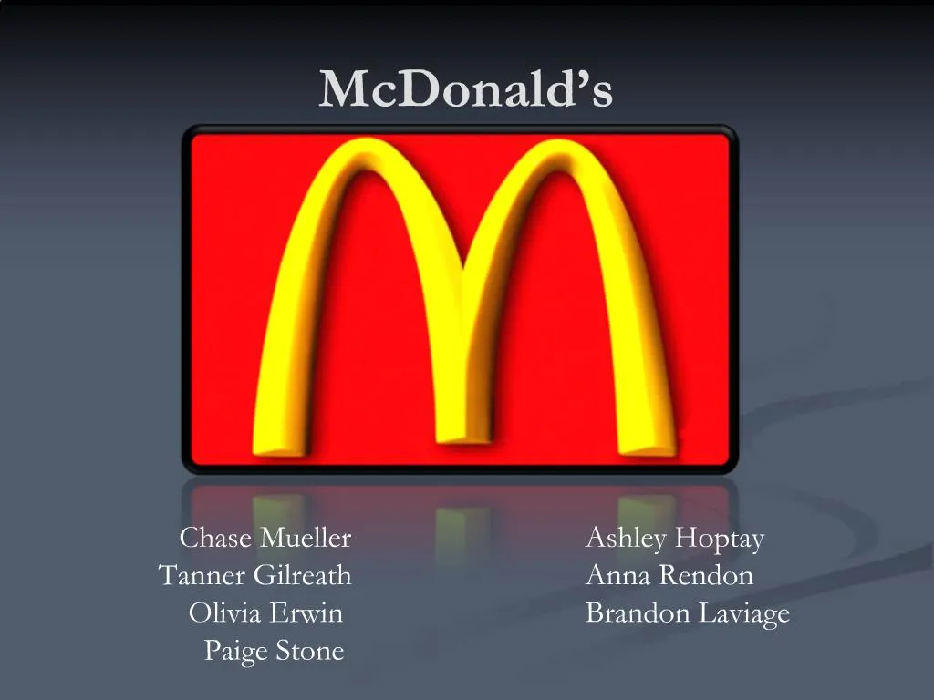 powerpoint presentation on mcdonald's