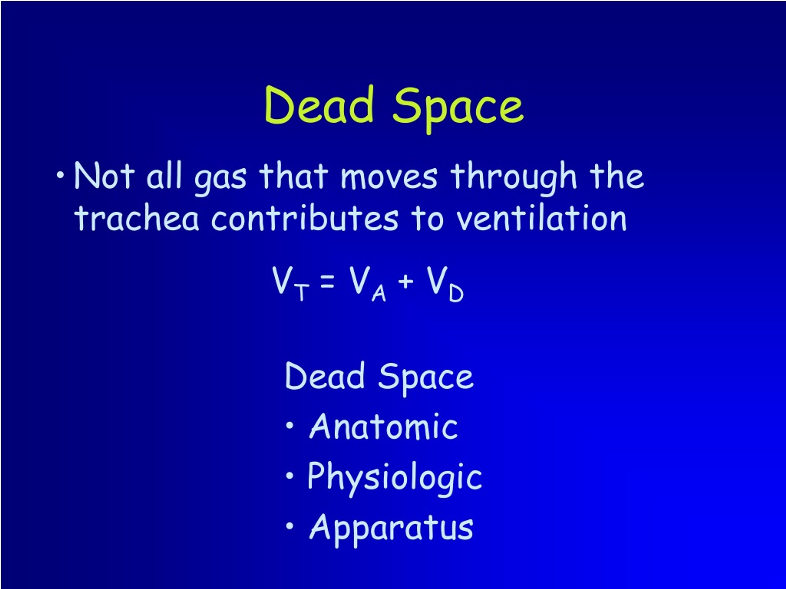 effects of physiological dead space