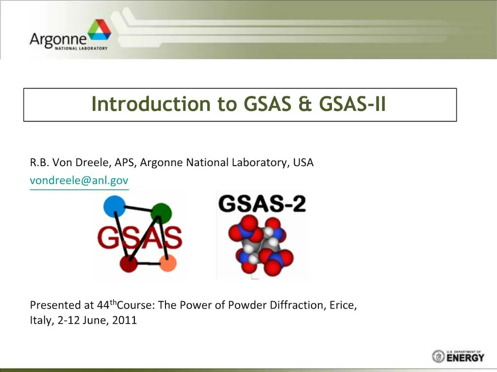 PPT - Introduction To GSAS GSAS-II PowerPoint Presentation, Free ...