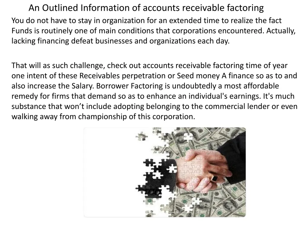 an outlined information of accounts receivable factoring n.