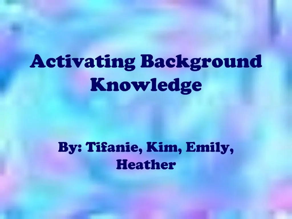 Activating Background Knowledge Definition