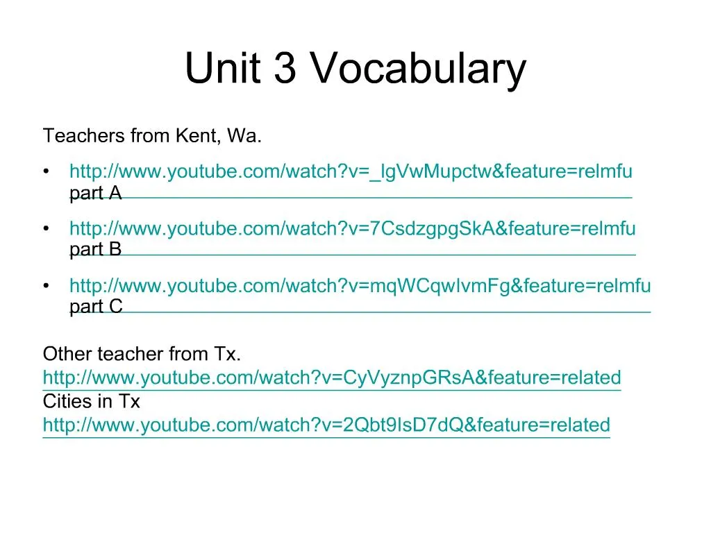 PPT - Unit 3 Vocabulary PowerPoint Presentation, Free Download - ID:1117342