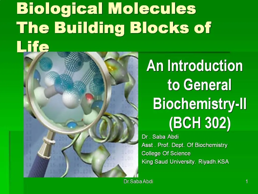 PPT - Biological Molecules The Building Blocks of Life PowerPoint 