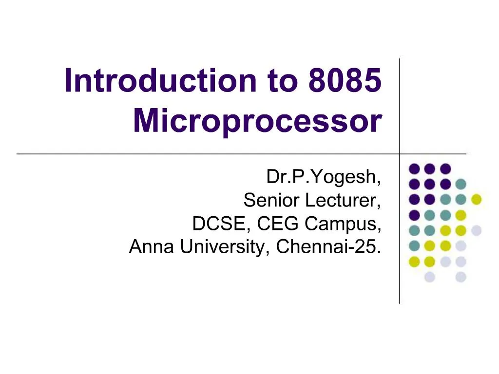 microprocessor 8085 ppt presentation free download