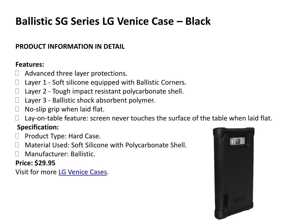 ballistic sg series lg venice case black product n.