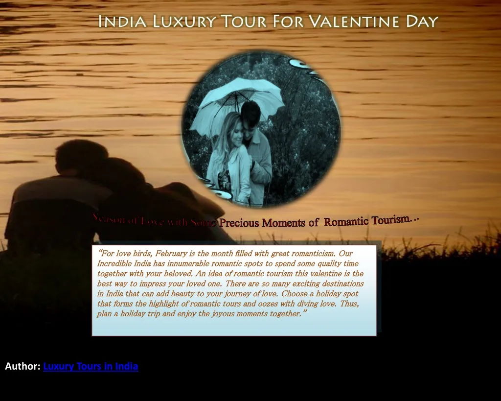 india luxury tour for valentine day n.