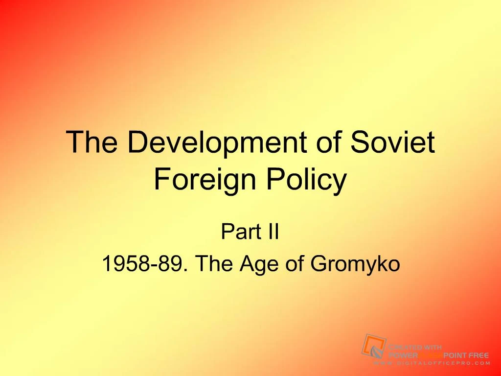 nature of soviet foreign policy essay