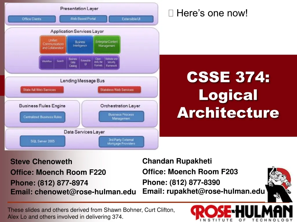 csse 374 logical architecture n.