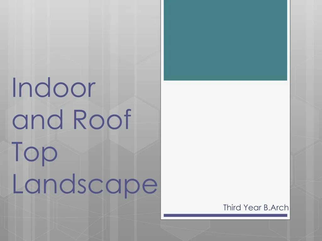 indoor and roof top landscape n.