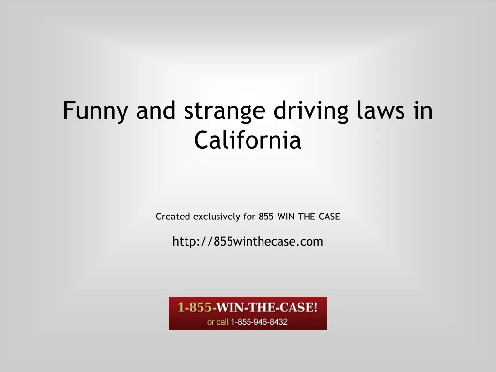 funny and strange driving laws in california n.